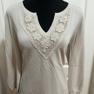 Ladies Fine Guage Embroidery Sweater